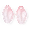 Baking Painted Transparent Glass Petal Beads DGLA-N004-15-2