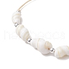 Adjustable Natural Shell Braided Beads Bracelets for Women BJEW-JB10978-4