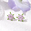 304 Stainless Steel Flower Stud Earrings EJEW-MZ00457-02-1