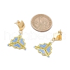 MIYUKI Delica Beads & 304 Stainless Steel Dangle Stud Earrings EJEW-MZ00418-02-3