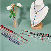 6Pcs 6 Color Imitation Pearl Acrylic & Resin Rose Rosary Bead Necklaces Set NJEW-AB00031-5