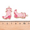 Rack Plating Alloy Enamel Pendants ENAM-N056-384KCG-01-3