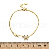 Brass Micro Pave Clear Cubic Zirconia Link Bracelets BJEW-U020-18G-5