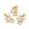 Rack Plating Brass Micro Pave  Cubic Zirconia Pendants KK-B068-45G-2