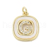 Rack Plating Brass Micro Pave Clear Cubic Zirconia Pendants KK-E102-33G-G-1