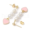 Mother's Day Jewellery Shell Pearl Dangle Earrings EJEW-JE05801-4