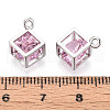 Brass Micro Pave Cubic Zirconia Charms KK-N264-02A-P-3