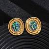 304 Stainless Steel Natural Paua Shell Stud Earrings EJEW-Z103-07G-2