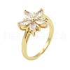 Rack Plating Brass Micro Pave Cubic Zirconia Finger Rings for Women RJEW-M027-01G-02-4