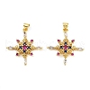 Brass Micro Pave Cubic Zirconia Pendants KK-S526-45G-1