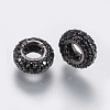 Brass Micro Pave Cubic Zirconia Beads ZIRC-G132-03B-2