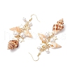 Natural Spiral Shell Dangle Earrings EJEW-TA00641-4