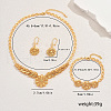 Elegant Middle Eastern Brass Flower Bracelets & Earrings & Necklaces Set for Women's Parties SI2075-5