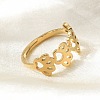 Ion Plating(IP) 201 Stainless Steel Hollow Out Dog Paw Prints Adjustable Ring for Women RJEW-K238-10G-3