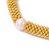 Snowflake Alloy Spacer and Glass Pearl Beaded Stretch Bracelets for Women BJEW-JB11803-02-3