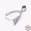 Anti-Tarnish Rhodium Plated 925 Sterling Silver Micro Pave Cubic Zirconia Pendant Bails STER-P034-47P-4
