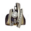 Horse Eye & Flat Round & Triangle Alloy with Crystal Rhinestone Finger Rings FS-WG6BE3E-05-4
