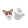 Dog Enamel Pin with Brass Butterfly Clutches JEWB-A006-02G-2