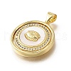 Brass Micro Pave Cubic Zirconia Shell Pendants KK-D328-21G-2