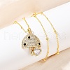 Brass Micro Pave Cubic Zirconia Pendant Necklaces NJEW-Q041-04G-4
