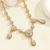 Flat Round & Teardrop Alloy Rhinestone Pendant Necklaces for Women FS-WGF4FE9-01-1