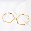 201 Stainless Steel Angular Hoop Earrings X-EJEW-F205-13G-A-1