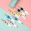 PU Leather & Cotton Name Marker Keychain AJEW-WH0514-007-4