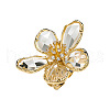 Alloy & Rhinestone/Synthetic Quartz Cuff Rings FS-WGD97BC-01-4