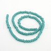 Opaque Solid Color Crystal Glass Rondelle Beads Strands X-EGLA-F049A-03-3