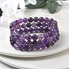Natural Amethyst Beaded Stretch Bracelets BJEW-Q692-56-8mm-3