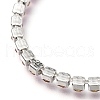 Adjustable 304 Stainless Steel Rhinestone Strass Chains Slider Bracelets BJEW-B008-01D-4