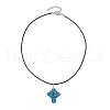 Transparent Electroplate Glass Pendant Necklaces NJEW-MZ00040-04-4
