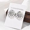 304 Stainless Steel Shell Shaped Studs Earrings for Women EJEW-K306-23P-3