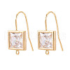 Brass Micro Pave Clear Cubic Zirconia Earring Hooks KK-N267-36G-1