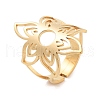 Flower 304 Stainless Steel Adjustable Rings for Women RJEW-G328-02G-1