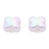 Rainbow Iridescent Plating Acrylic Beads OACR-N010-055-4