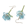 304 Stainless Steel Flower Dangle Earrings EJEW-MZ00461-03-4