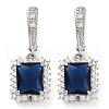Brass Pave Cubic Zirconia Rectangle Hoop Earrings for Women EJEW-I304-29P-08-1