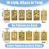 DICOSMETIC 60Pcs 10 Style Tibetan Style Alloy Pendants TARO-DC0001-01AG-2