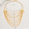 Elegant Iron Vintage Multi-Layered Beaded Tassel Bib Necklaces for Women's Parties FI4341-2
