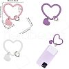 CHGCRAFT 6Pcs 3 Colors Silicone Heart Loop Phone Lanyard KEYC-CA0001-29-2
