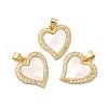 Rack Plating Brass Micro Pave  Cubic Zirconia Pendants KK-B068-44G-2