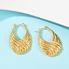 304 Stainless Steel Stripe Hoop Earrings EJEW-S265-11G-2