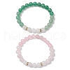 2Pcs Natural Mixed Gemstone Beaded Stretch Bracelets for Women BJEW-JB11332-2