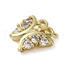 Brass Micro Pave Clear Cubic Zirconia Pendants KK-U005-01P-G-2