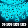 20Pcs Luminous Cube Letter Silicone Beads 12x12x12mm Square Dice Alphabet Beads with 2mm Hole Spacer Loose Letter Beads for Bracelet Necklace Jewelry Making JX437W-1
