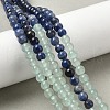 Chakra Natural Red Jasper & Yellow Jade & Green Aventurine & Tiger Eye & Sodalite & Amethyst Beads Strands G-NH0002-E02-4mm-4