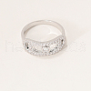 Brass Pave Cubic Zirconia Hollow Geometric Finger Rings for Women KA3713-2-1
