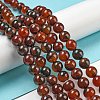Natural Agate Round Bead Strands G-R197-8mm-1