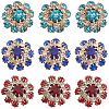 Gorgecraft 18Pcs 3 Colors 1-Hole Alloy Rhinestone Shank Buttons BUTT-GF0003-61-1